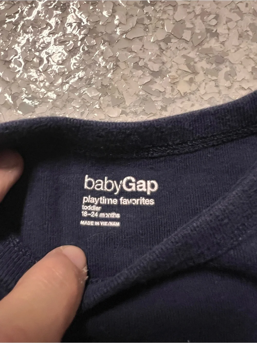 GAP Baby Navy Long Sleeve Tee - Solid Dark Blue